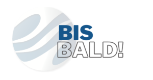 W tle logo Szkoły Języków Obcych Omnibus, na pierwszym planie napis Bis Bald, czyli do zobaczenia po niemiecku.